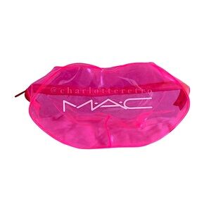 MAC Cosmetics Hot Pink Lip-Shaped Makeup Bag